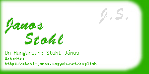 janos stohl business card