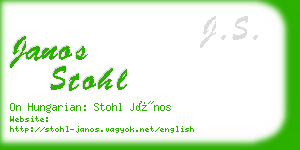 janos stohl business card